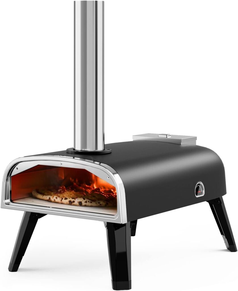 aidpiza Pizza Oven Outdoor 12 Wood Fired Pizza Ovens Pellet Pizza Stove for Outside, Portable Stainless Steel Pizza Oven for Backyard Pizza Maker Portable Mobile Outdoor Kitchen