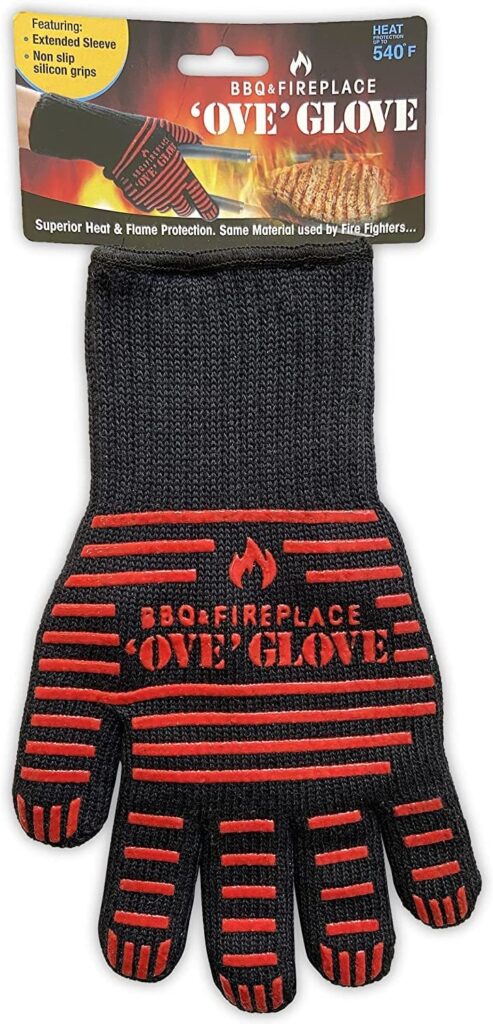 BBQ Ove Glove - Superior Heat and Flame Protection - Extended Wrist for Additional Safety - Ideal for Outdoor Cooking, Grilling, Barbeque