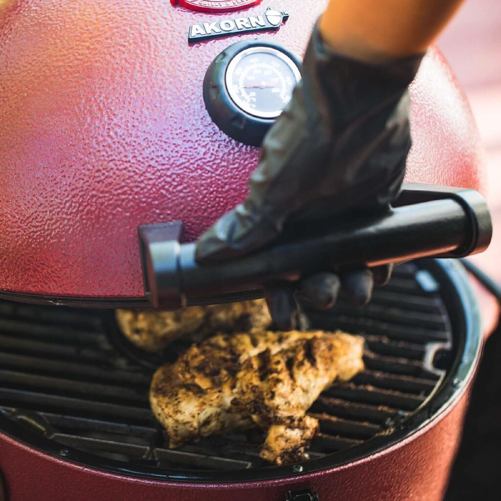 Char-Griller E06614 AKORN Jr. Portable Kamado Charcoal Grill, Red