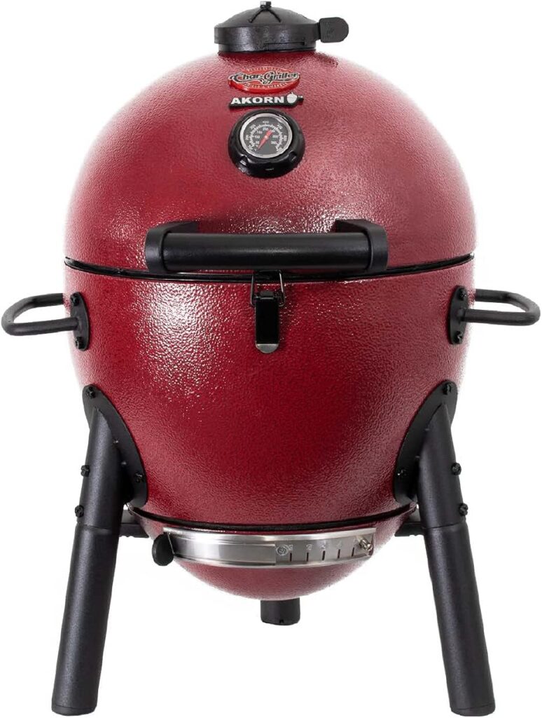 Char-Griller E06614 AKORN Jr. Portable Kamado Charcoal Grill, Red