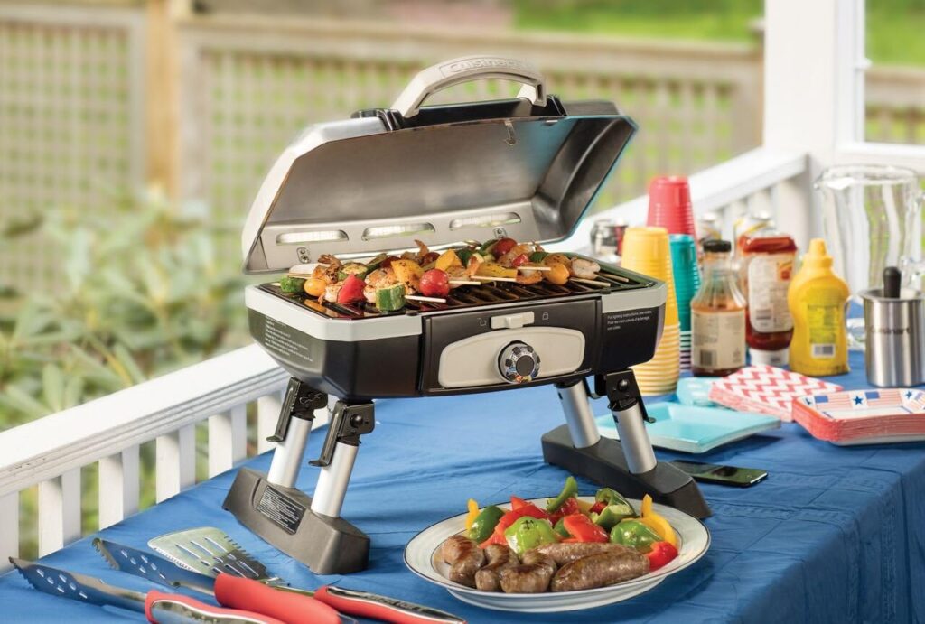 Cuisinart CGG-180TS Petit Gourmet Portable Tabletop Gas Grill, Stainless Steel