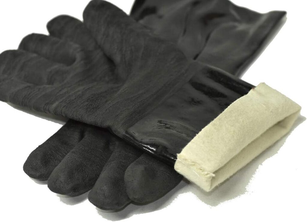 G  F Products 8119-13Inch Cooking Gloves Food Safe No BPA Insulated Waterproof, Oil Proof Heat Resistant BBQ, Smoker, Grill, and Outdoor Neoprene Material, 13 Inch Long, Black