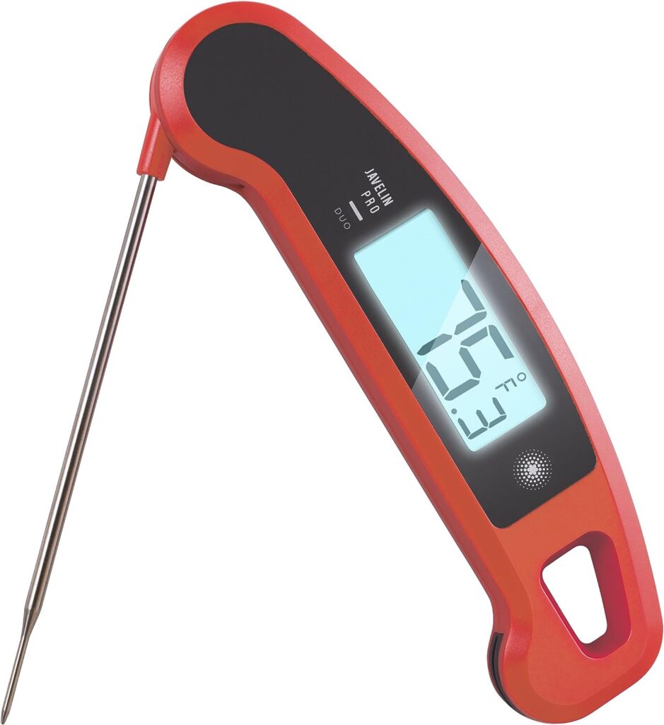 Lavatools Javelin PRO Duo Ambidextrous Backlit Professional Digital Instant Read Meat Thermometer for Kitchen, Food Cooking, Grill, BBQ, Smoker, Candy, Home Brewing, Coffee, and Oil Deep Frying,LCD