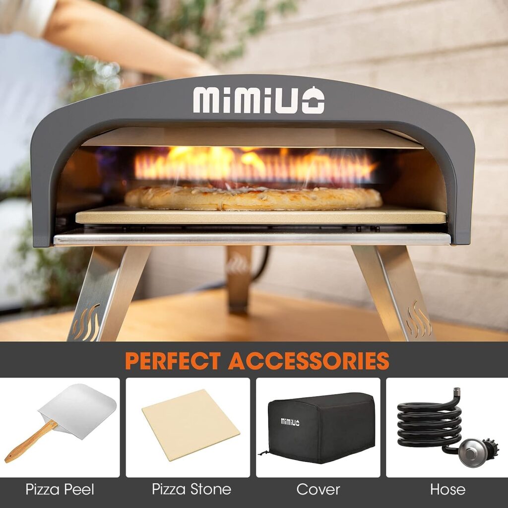 Mimiuo Outdoor Gas Pizza Oven - Portable Propane Pizza Ovens for Outside - Professional Pizza Stove with Oven Cover, Pizza Stone and Pizza Peel - (Classic G-Oven Series)