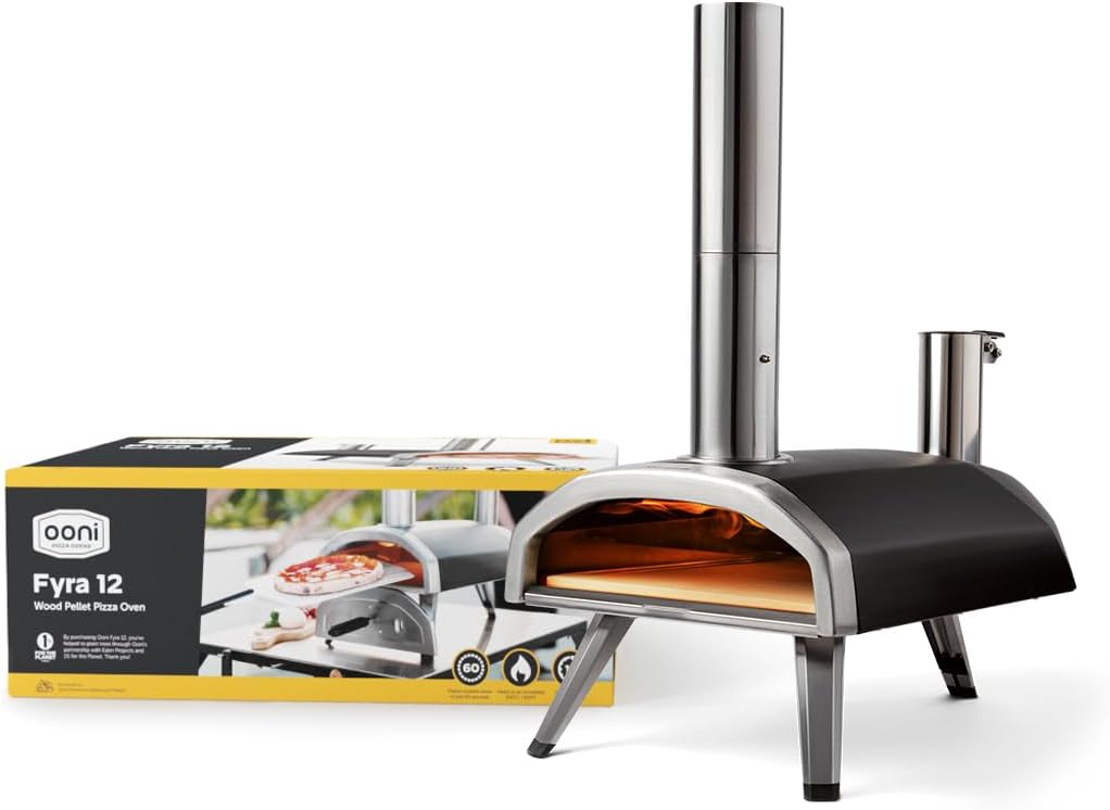 ooni Fyra 12 Wood Fired Outdoor Pizza Oven - Portable Hard Wood Pellet Pizza Oven - Ideal for Any Outdoor Kitchen - Outdoor Cooking Pizza Maker - Backyard Pizza Ovens - Pizza Oven Countertop