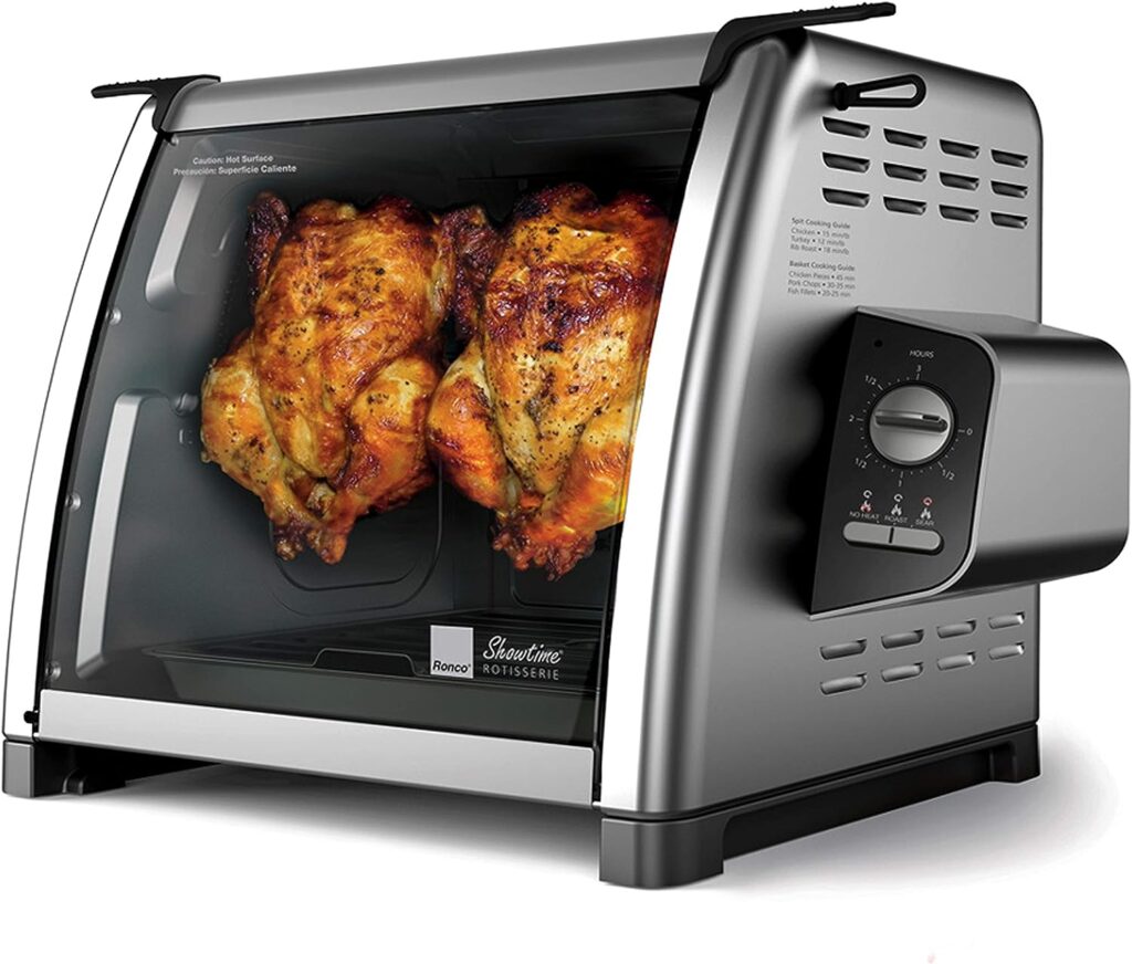 Ronco 5500 Series Rotisserie Oven, Stainless Steel Countertop Rotisserie Oven, 3 Cooking Functions: Rotisserie, Sear and No Heat Rotation, 15-Pound Capacity