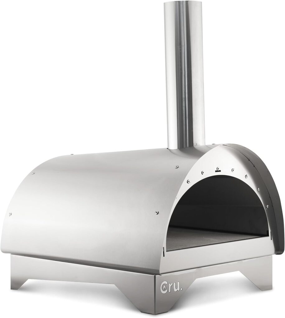 Cru Ovens Model 30 Stainless Steel Wood-Fired Portable Pizza Oven, Outdoor Pizza Oven, Pizza Maker with Pizza Peel  Embers Rake Included, Large 17 x 13 Size