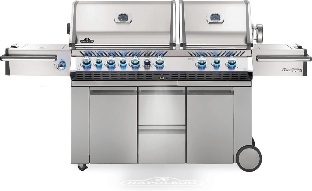 Napoleon PRO825RSBINSS-3 Prestige PRO 825 RSBI Natural Gas Grill, sq.in. + Infrared Rear  Bottom Range Burner, Stainless Steel