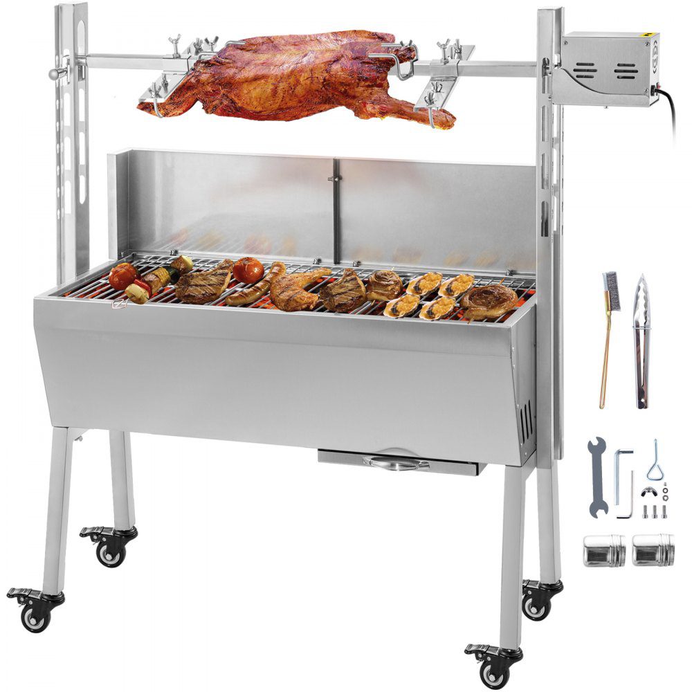 VEVOR 132 lbs/60KG 110V 132 lbs/60KG Rotisserie Grill Roaster BBQ Pig Lamb Stainless Steel, 132 lbs/60KG  | VEVOR US