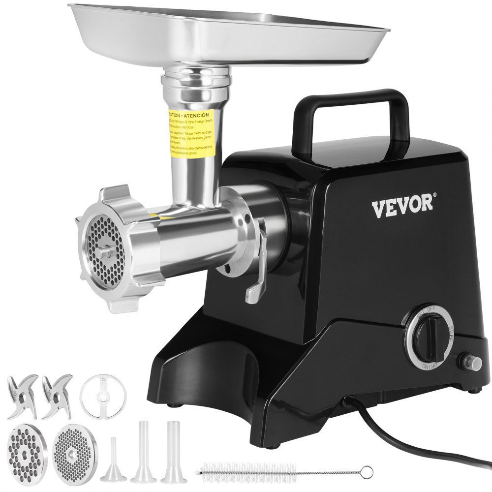 VEVOR Electric Meat Grinder, 419 Lb/H Capacity, 575W（1100W MAX) Industrial Meat Mincer w/ 2 Blade, 3 Grinding Plates, Sausage Maker Die-cast Aluminum Commercial Meat Grinder, ETL Listed  | VEVOR US