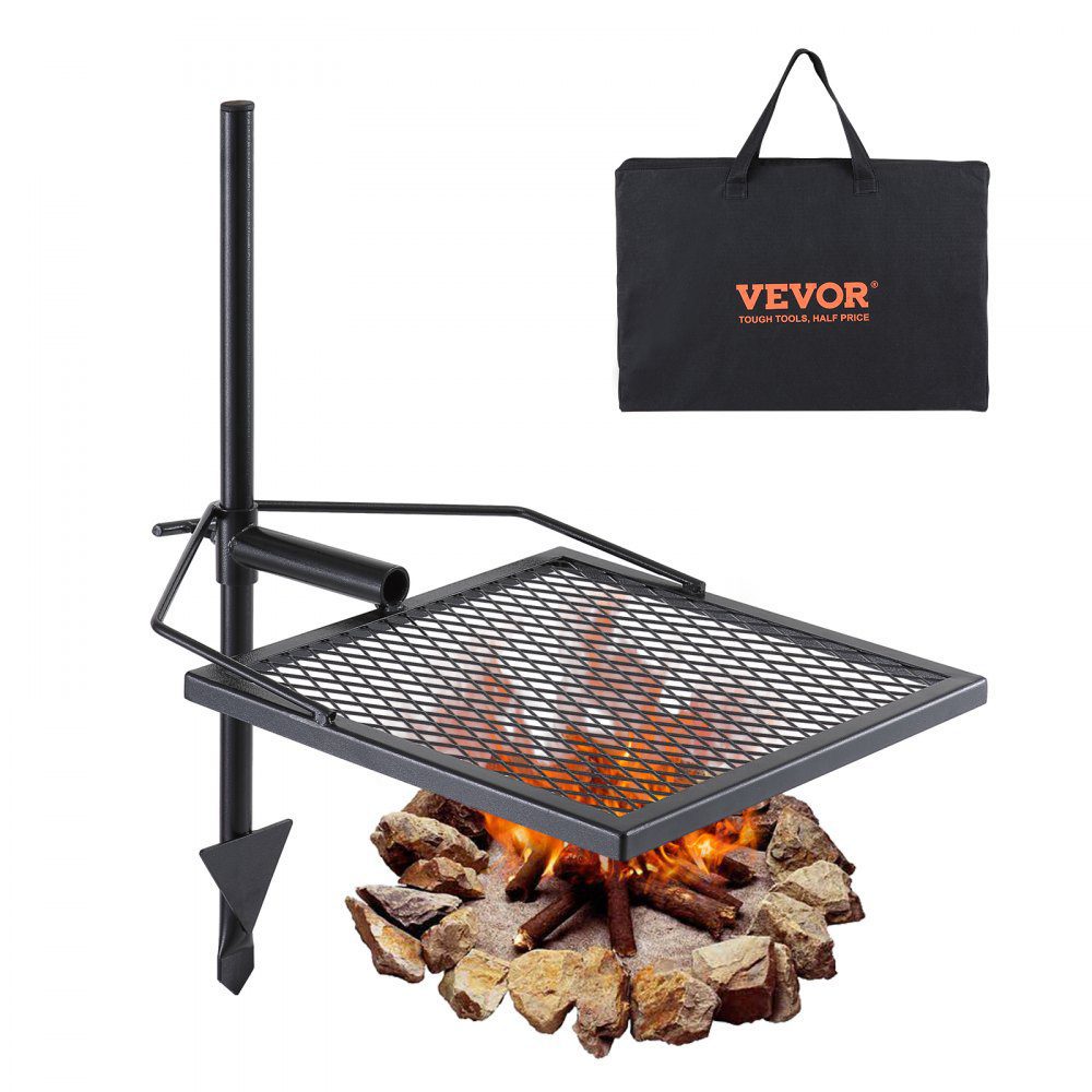 VEVOR Swivel Campfire Grill, Fire Pit Grill Grate over Fire Pits, Heavy Duty Steel Grill Grates, 360° Adjustable Open Fire Outdoor Cooking Equipment, Portable Camp Fire Racks for Camping Outdoor BBQ  | VEVOR US