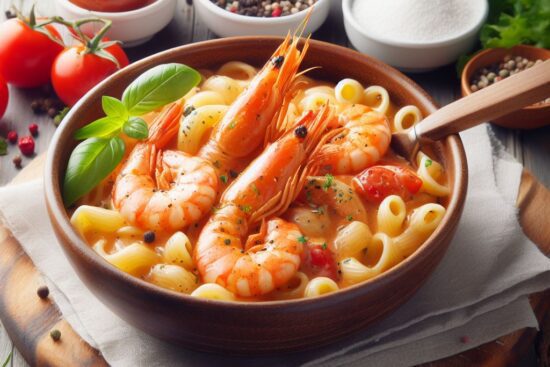 Prawns in a Bisque Sauce with Pasta Recipes