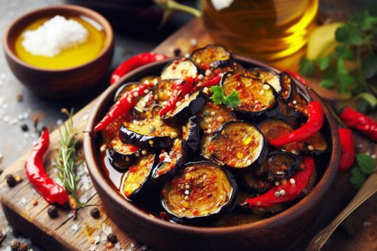 Spicy Eggplant in Olive Oil Recipes -Delicious Italian Antipasto