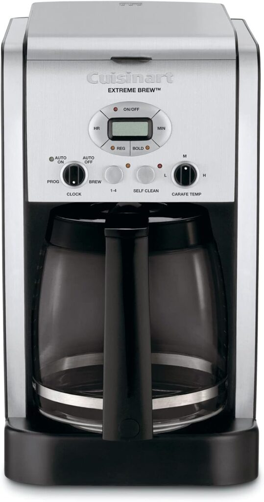 Cuisinart DCC-2650P1 Extreme Brew 12-Cup Programmable Coffeemaker, Black/Stainless Steel,Silver