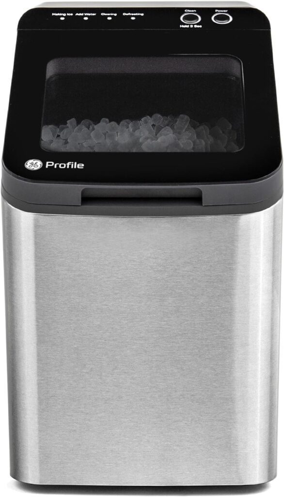 GE Profile Opal 1.0 Nugget Ice Maker| Countertop Pebble Ice Maker | Portable Ice Machine Makes up to 34 lbs. of Ice Per Day | Stainless Steel Finish