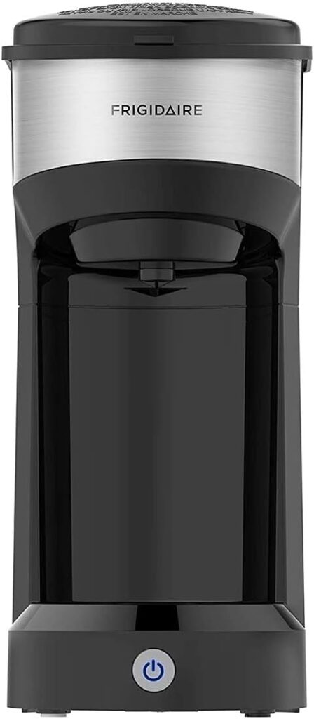 FRIGIDAIRE 1-Cup Single Serve Retro Coffee Maker with Fast Brew Technology  Single Touch Control, Ideal for Tight Places on Countertops or Office Tables, Black: Home  Kitchen