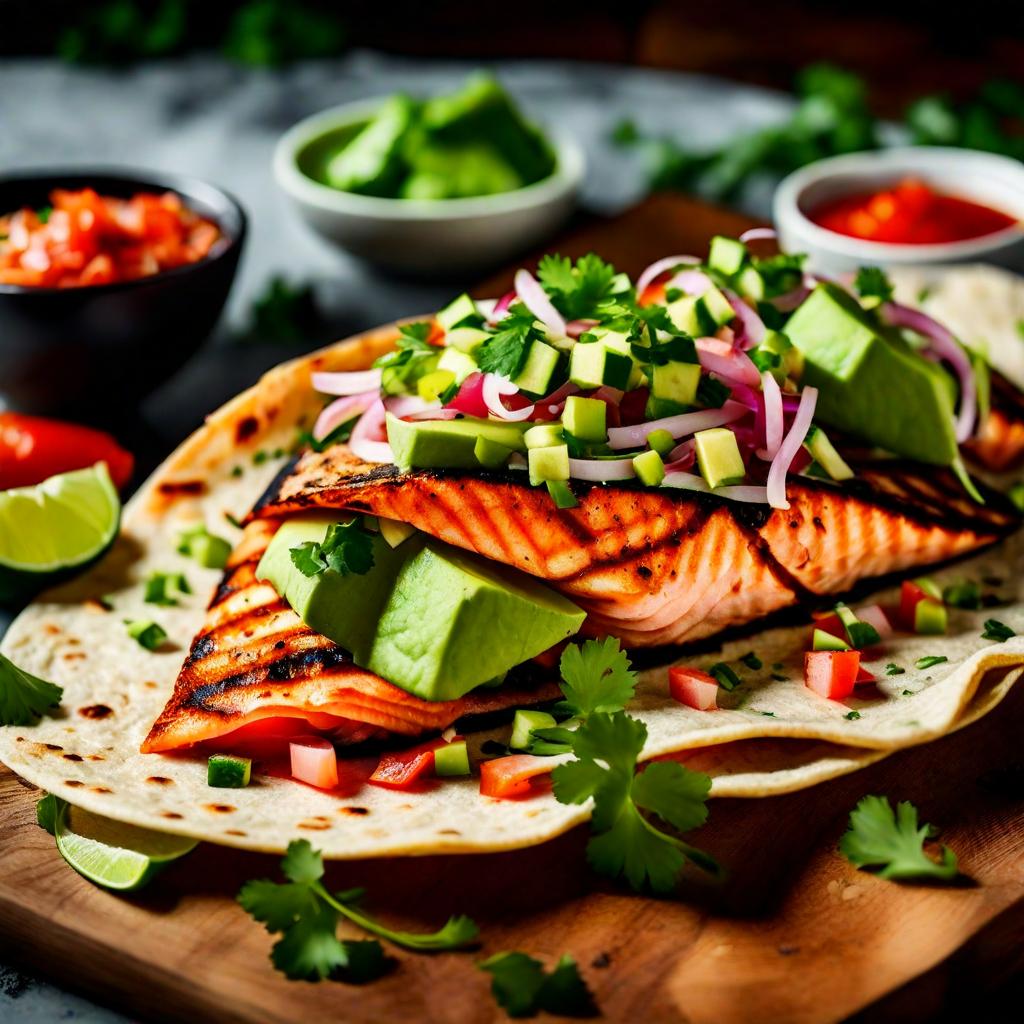 Grilled Salmon Tacos With Avocado Salsa Recipe